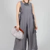Tie Side Jumpsuit in Grey