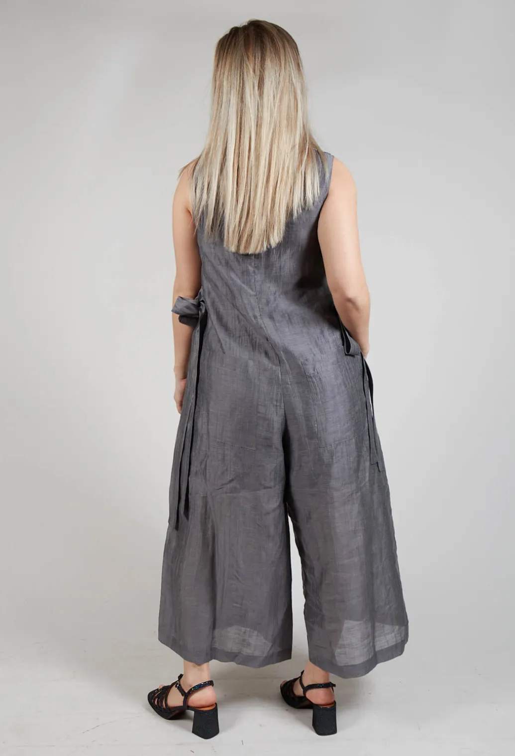 Tie Side Jumpsuit in Grey