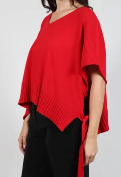 Tie Sides Sweater Vest in Red