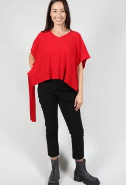 Tie Sides Sweater Vest in Red