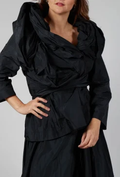 Tiered Jacket in Black
