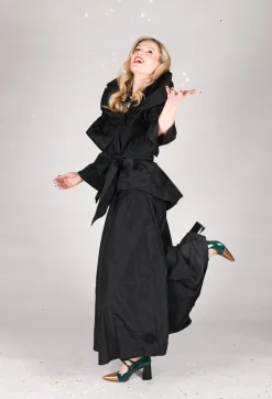 Tiered Jacket in Black