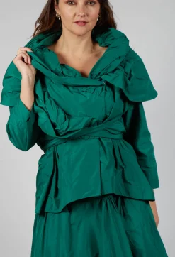 Tiered Jacket in Green