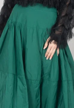 Tiered Maxi Skirt in Green