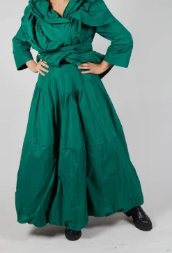 Tiered Maxi Skirt in Green