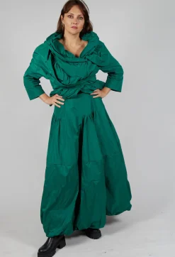 Tiered Maxi Skirt in Green