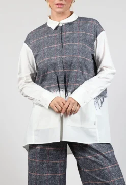 Timani Blouse in Night orange Check