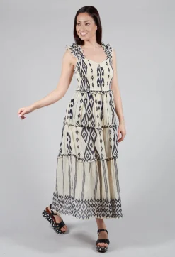 Timeo Aztec Dress in Ecru