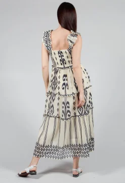 Timeo Aztec Dress in Ecru