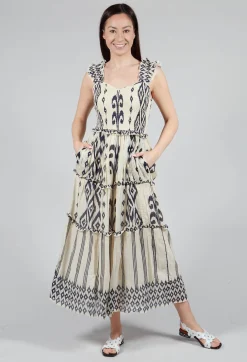 Timeo Aztec Dress in Ecru