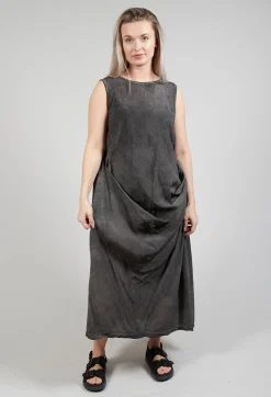 Toga Dress in Coal Cloud