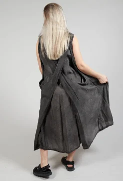 Toga Dress in Coal Cloud