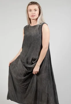 Toga Dress in Coal Cloud