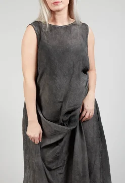 Toga Dress in Coal Cloud