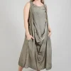 Toga Dress in Hay Cloud