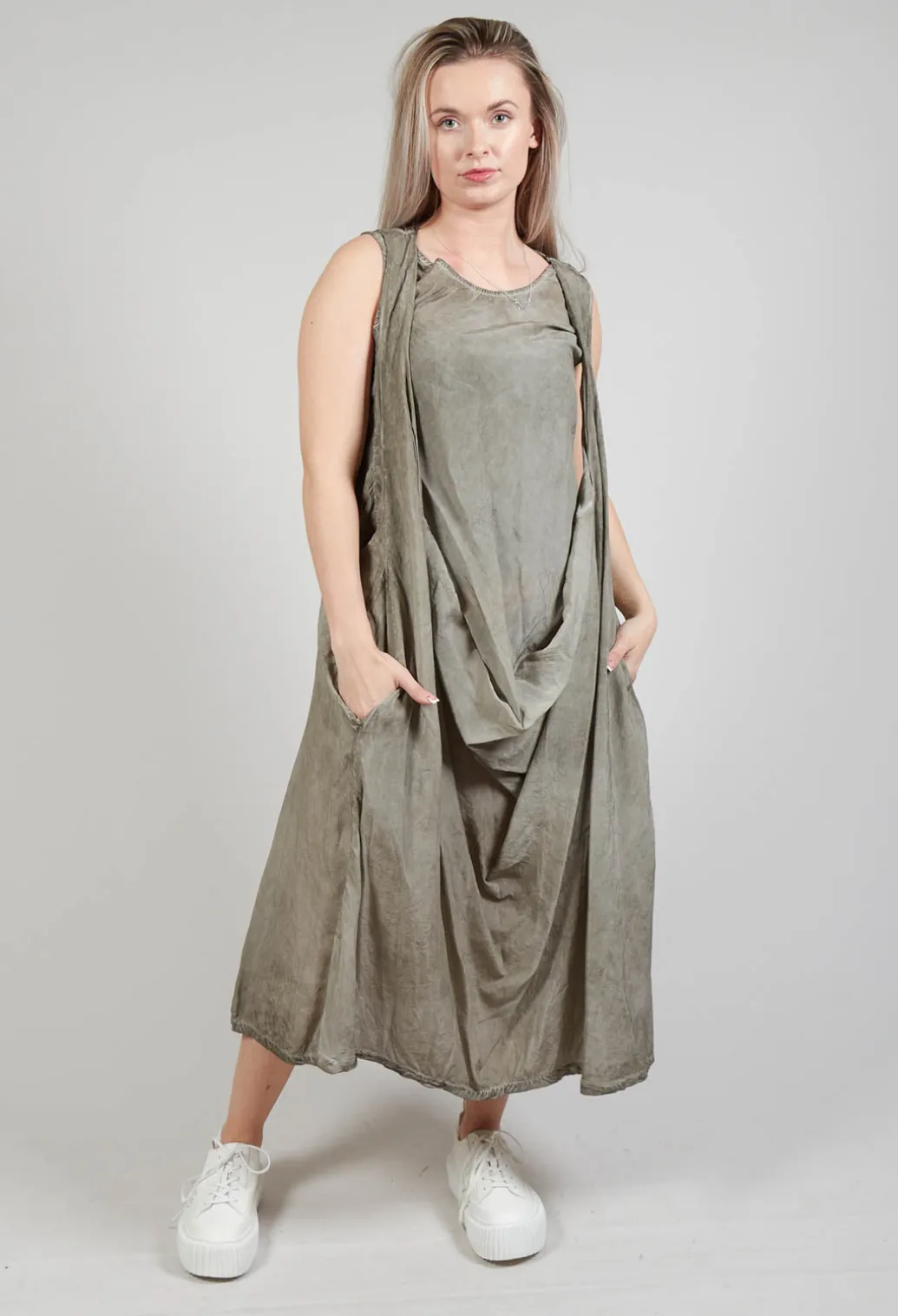 Toga Dress in Hay Cloud