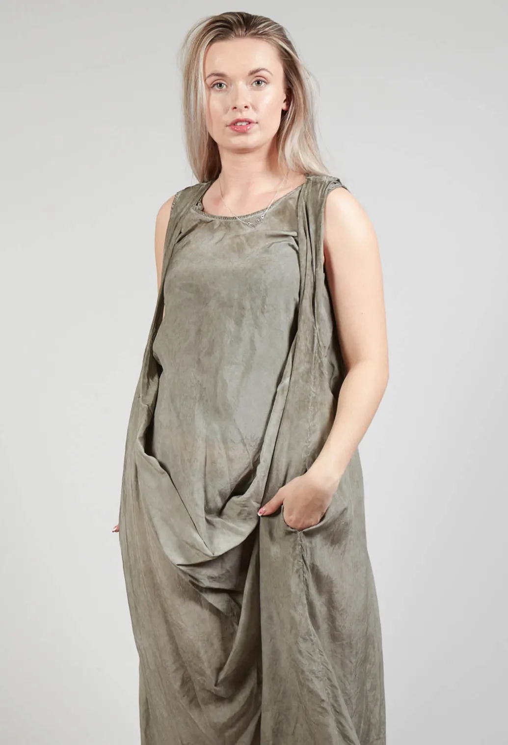 Toga Dress in Hay Cloud