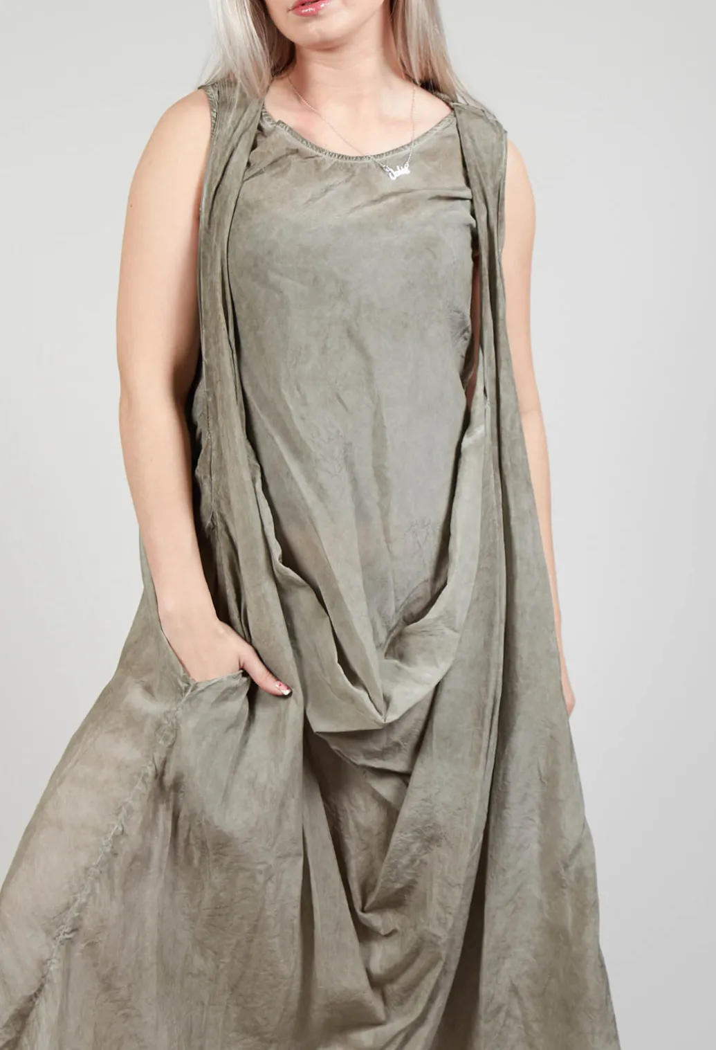 Toga Dress in Hay Cloud