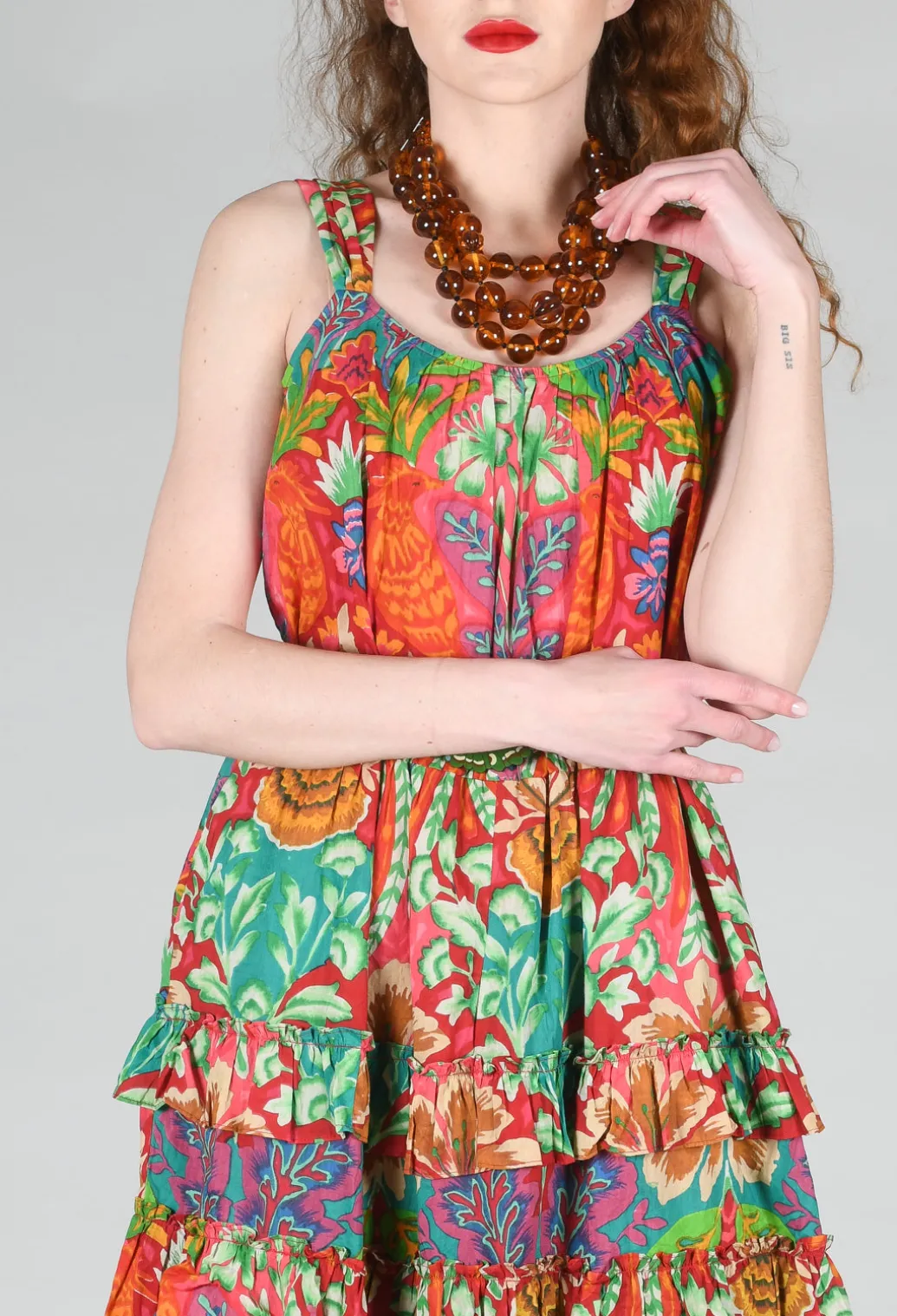 Tonique Dress in Red Floral Print