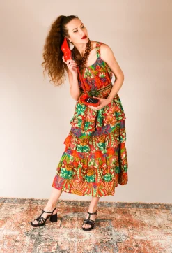 Tonique Dress in Red Floral Print