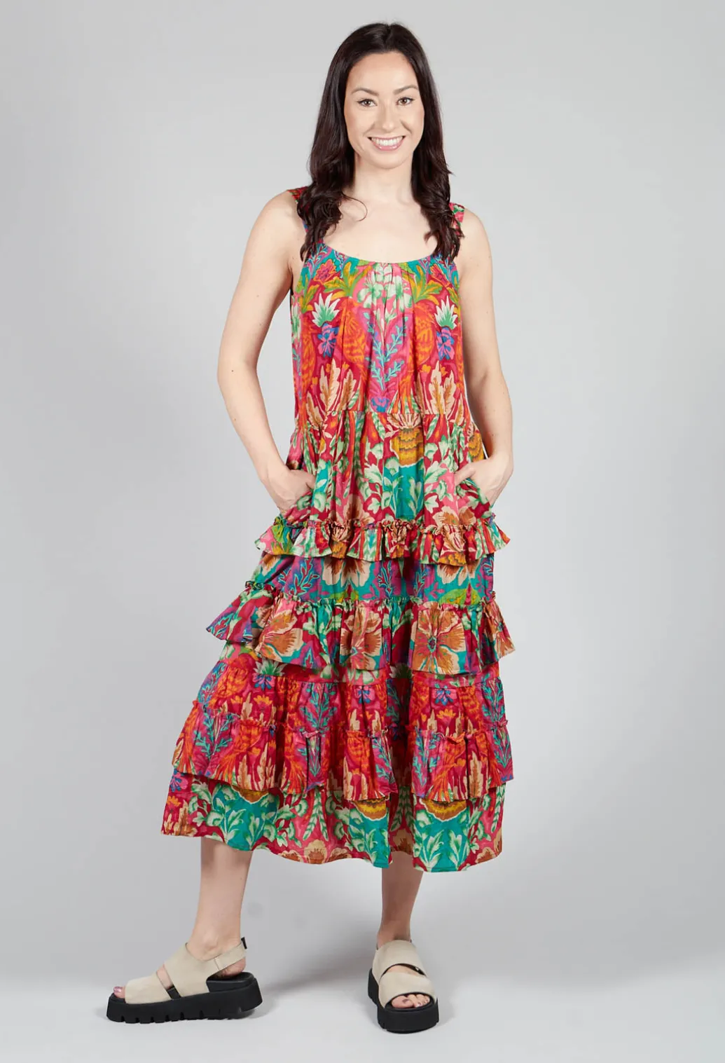 Tonique Dress in Red Floral Print