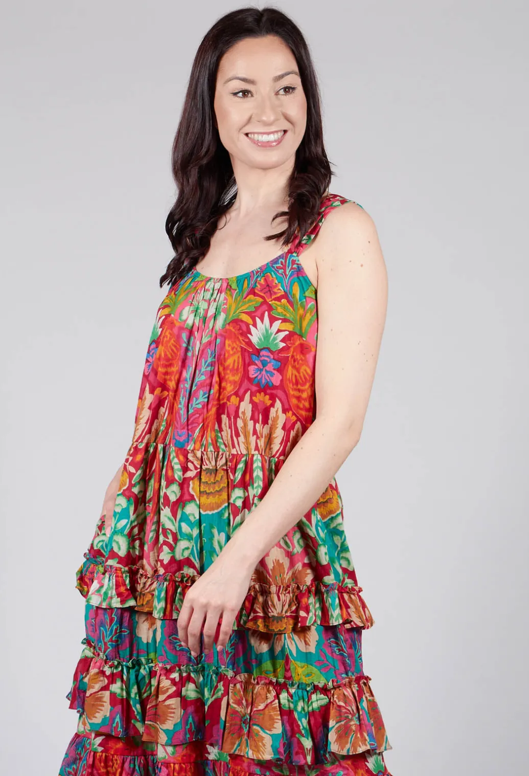 Tonique Dress in Red Floral Print