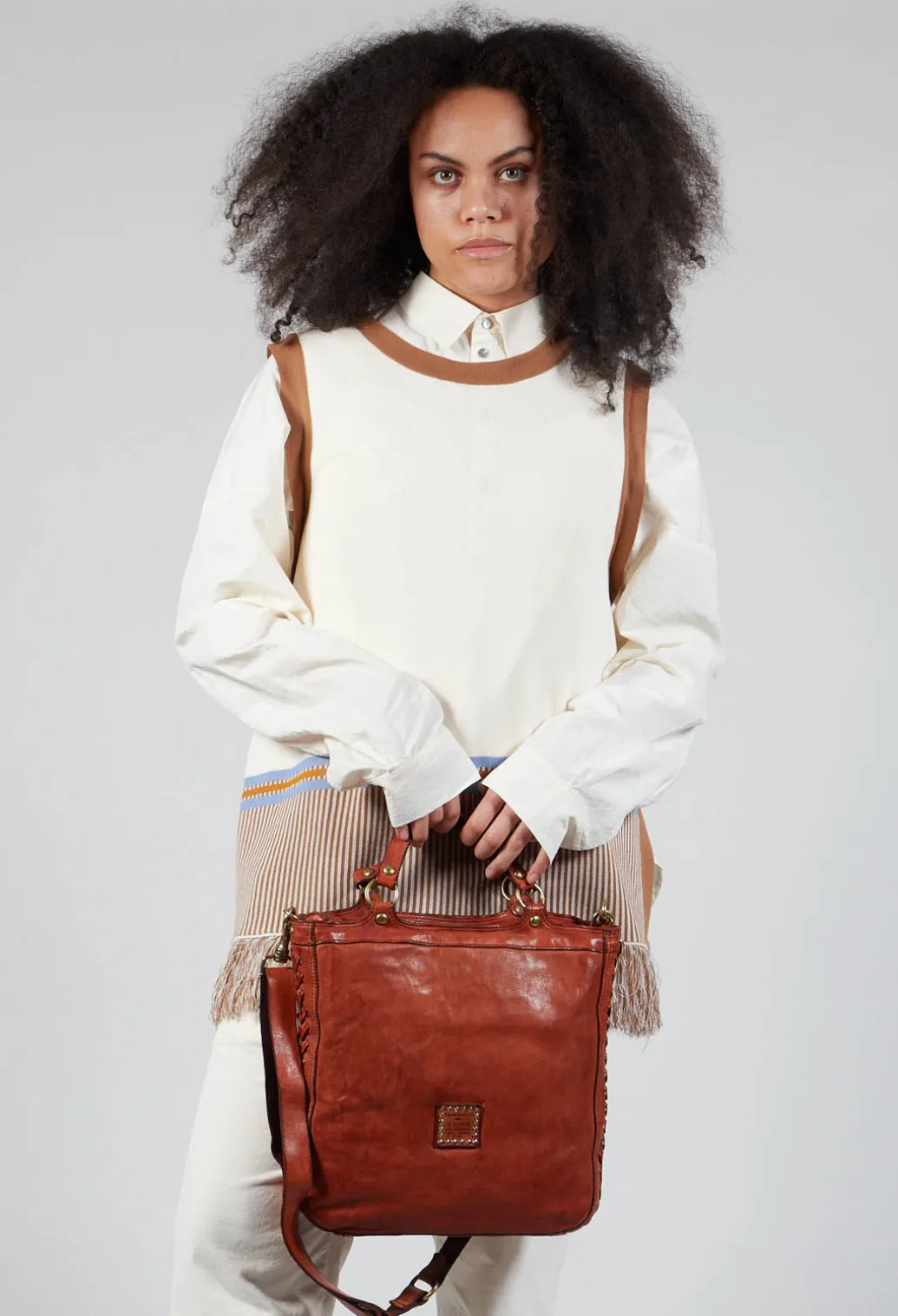 Top Handle Bag in Cognac