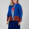 Top Key Round Neck in Sapphire and Cinnamon