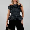 Top Pola In Dark Grey