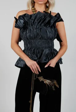 Top Pola In Dark Grey