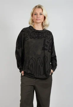 Top with Lettering Design in Jungle Print