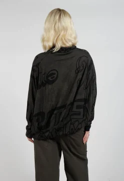 Top with Lettering Design in Jungle Print