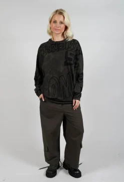 Top with Lettering Design in Jungle Print