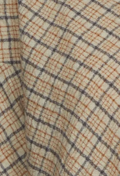 Top with Tartan Wool in Beige