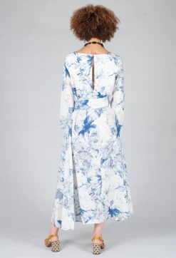 Topazio Belted Dress in Blu Panna