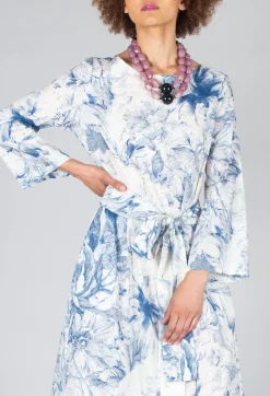 Topazio Belted Dress in Blu Panna