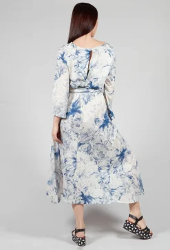 Topazio Belted Dress in Blu Panna