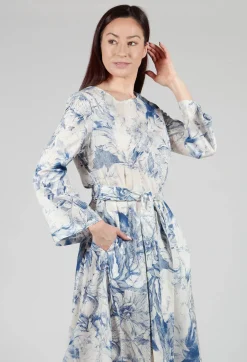 Topazio Belted Dress in Blu Panna