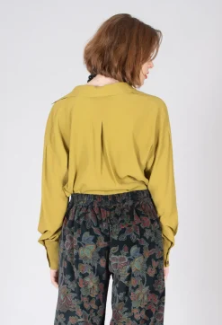 Torre Collared Blouse in Olio Yellow
