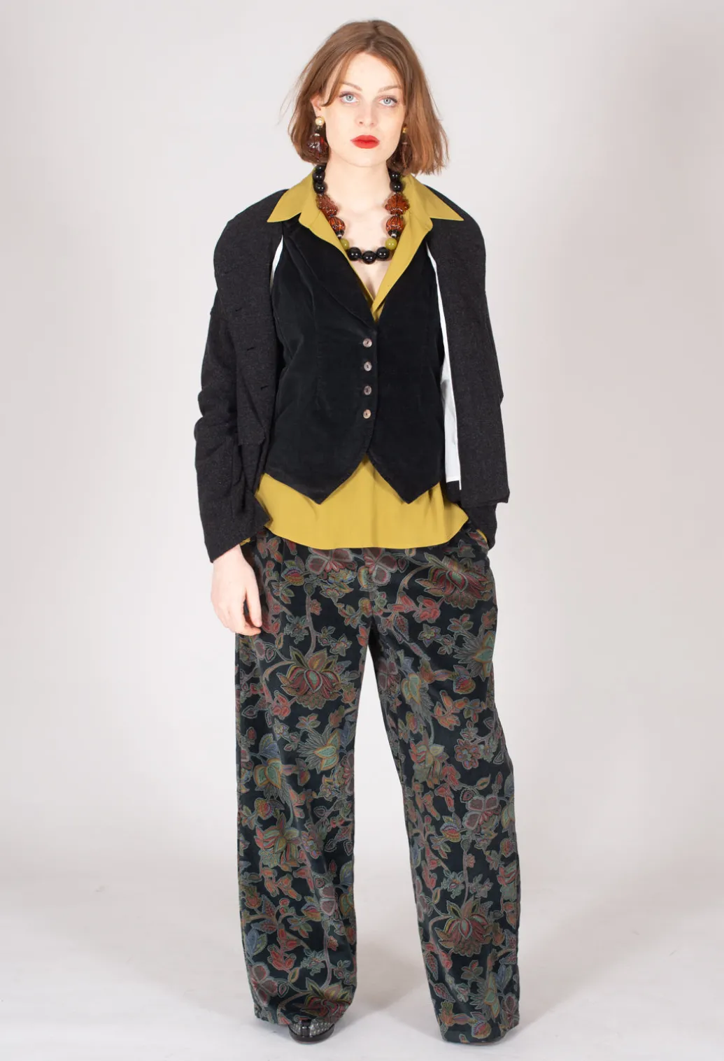 Torre Collared Blouse in Olio Yellow