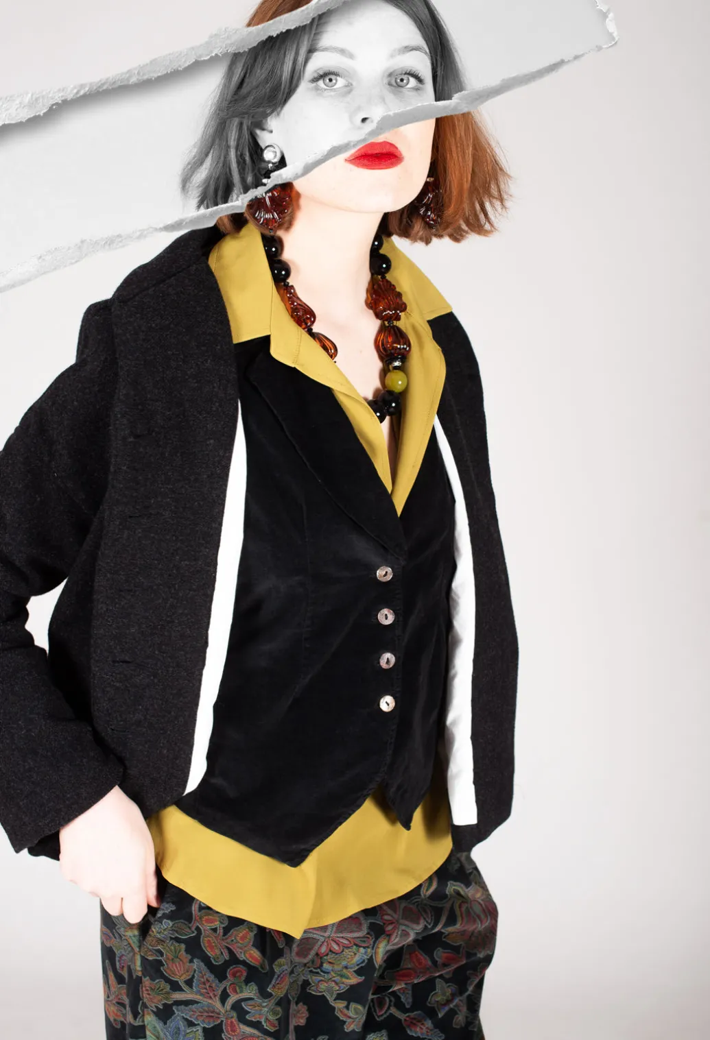 Torre Collared Blouse in Olio Yellow