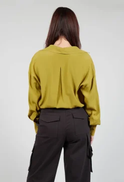 Torre Collared Blouse in Olio Yellow