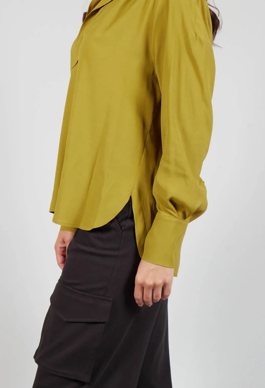 Torre Collared Blouse in Olio Yellow