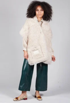 Torre Lightweight Pleated Shirt in Beige
