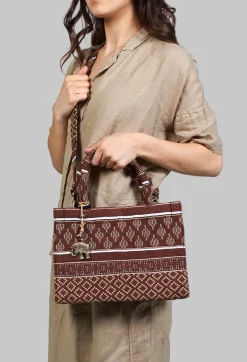 Tote Bag Small in Brown Print