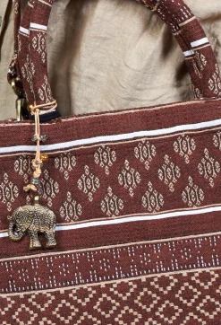 Tote Bag Small in Brown Print