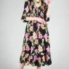 Trapani Dress in Black Floral Print