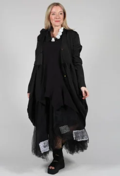 Treasury Drape Coat in Black