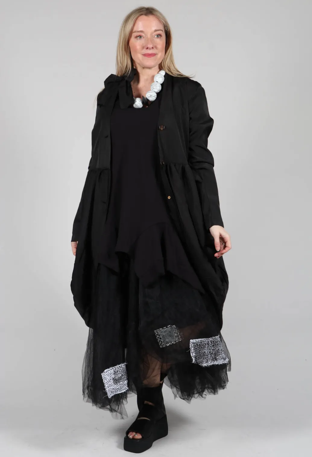 Treasury Drape Coat in Black