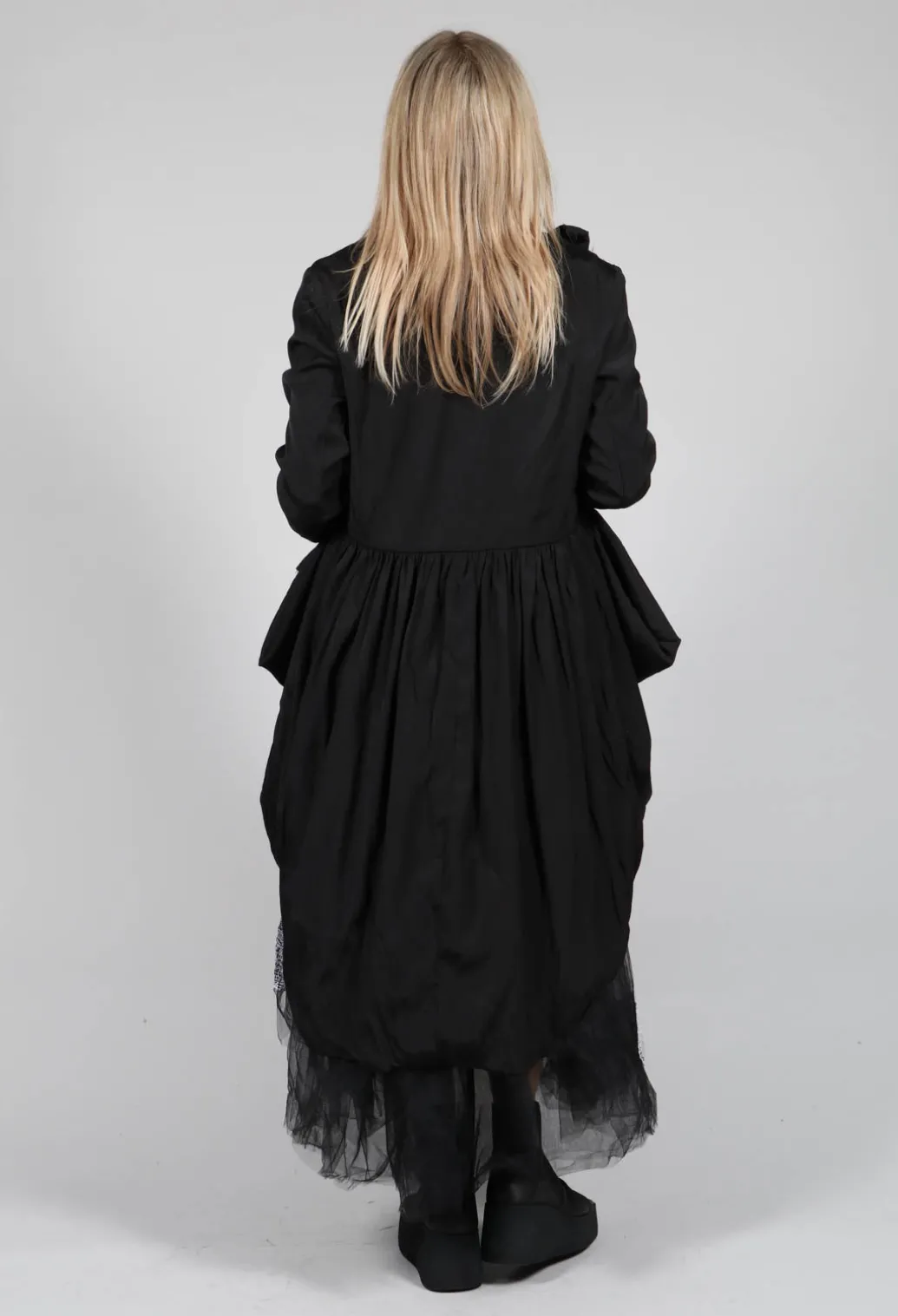 Treasury Drape Coat in Black